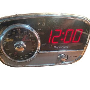 Westclox Silver Retro Digital Alarm Clock with AM/FM Radio from 2013